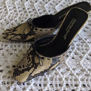 Snakeskin Mules